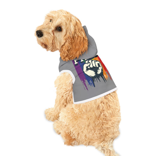 Pride Rainbow Fist Pet Hoodie — LGBTQ+ Dog & Cat Sweatshirt