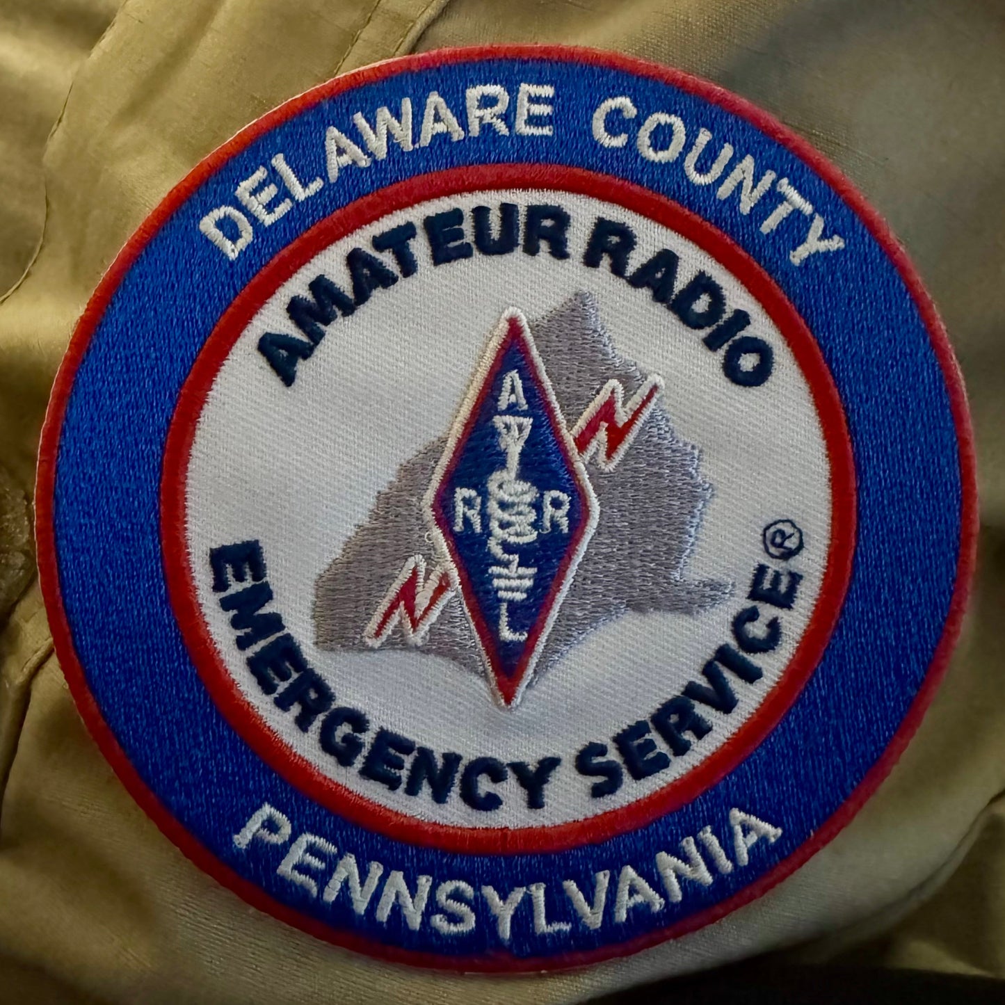 Delaware County Amateur Radio Emergency Service ARES 4 Inch Round Logo Patch